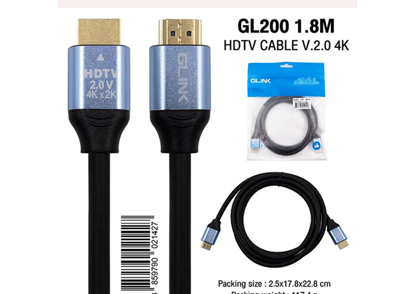 GLINK GL200 CABLE HDMI VERSION2.0 สายยาว 5.0เมตร GLINK GL200 CABLE HDMI VERSION2.0 สายยาว 5.0เมตร