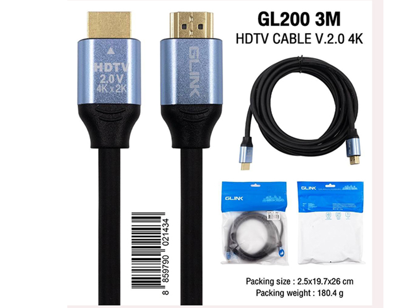 GLINK GL200 CABLE HDMI VERSION2.0 สายยาว 5.0เมตร GLINK GL200 CABLE HDMI VERSION2.0 สายยาว 5.0เมตร