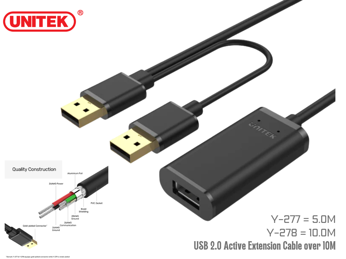 UNITEK USB2.0 EXTENSION CABLE AM-AF สายยาว 5.0เมตร
