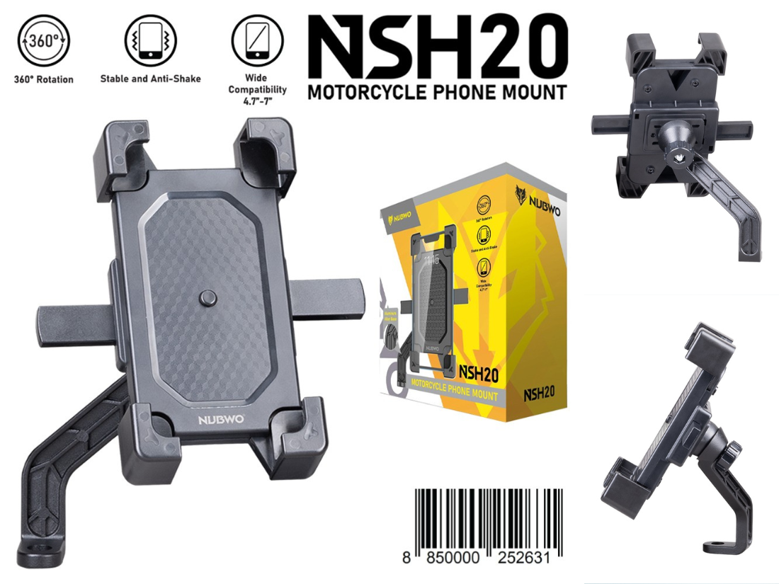 NUBWO ที่ยึดมือถือกับมอเตอร์ไซค์ รุ่น NSH20 NUBWO ที่ยึดมือถือกับมอเตอร์ไซค์ รุ่น NSH20