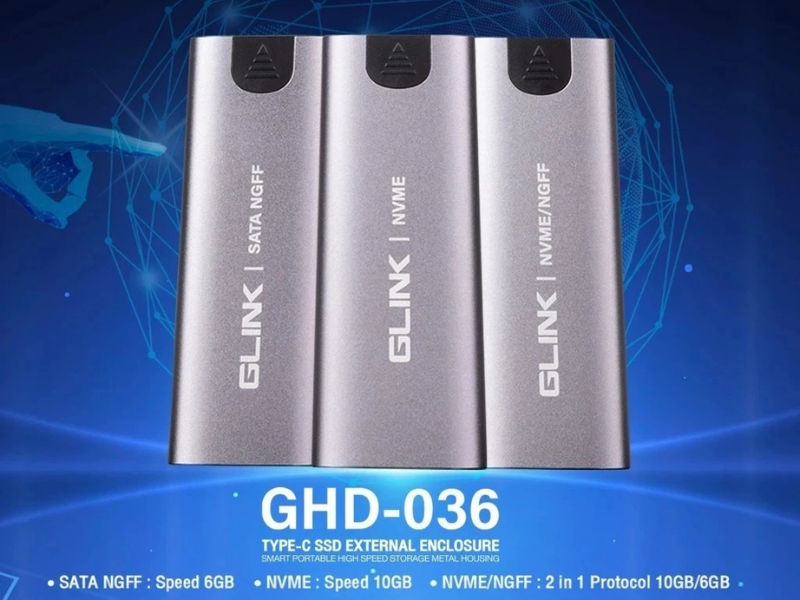 GLINK กล่องใส่ SSD EXTERNAL TYPE-C GLINK รุ่นGHD 036- SATA NGF