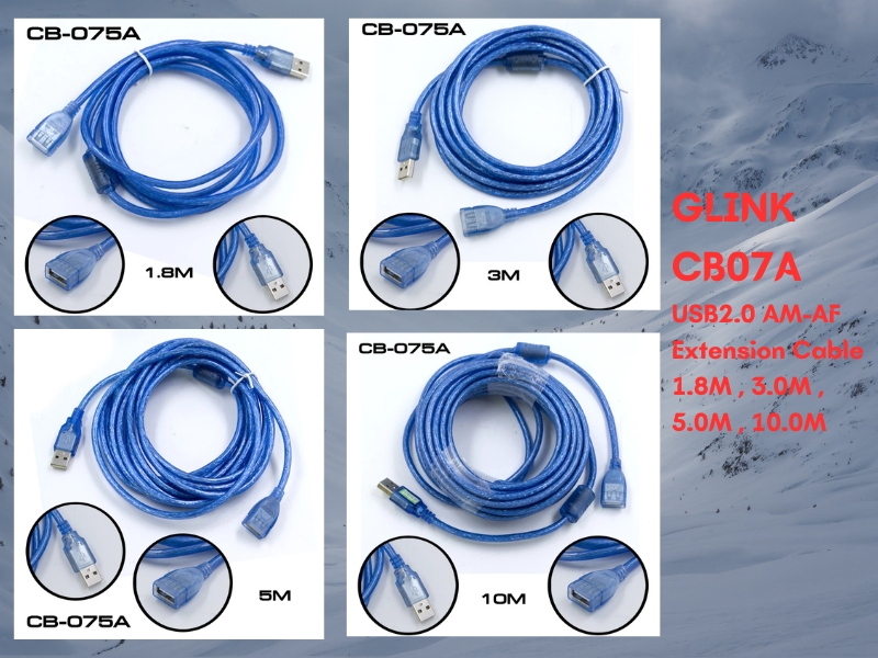 GLINK รุ่น CB075A USB2.0 AM-AF EXTENSION CABLE สายยาว 1.8เมตร GLINK รุ่น CB075A USB2.0 AM-AF EXTENSION CABLE สายยาว 1.8เมตร
