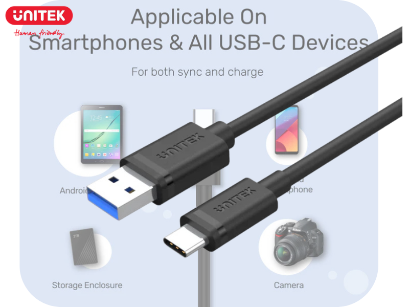 UNITEK USB3.0 TO USB TYPE-C 1.5M 5gbps.