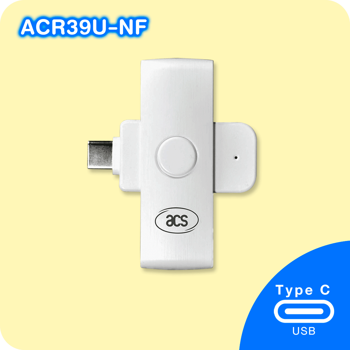ACR39U-NF เครื่องอ่านบัตรประชาชน แบบพกพา USB Type-C Smart Card Reader