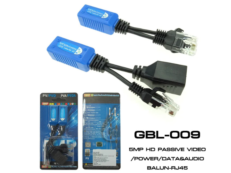 Glink BALUN 5MP HD Passive Video/Power/Data&Audio Balun RJ-45 รุ่น GBL-009