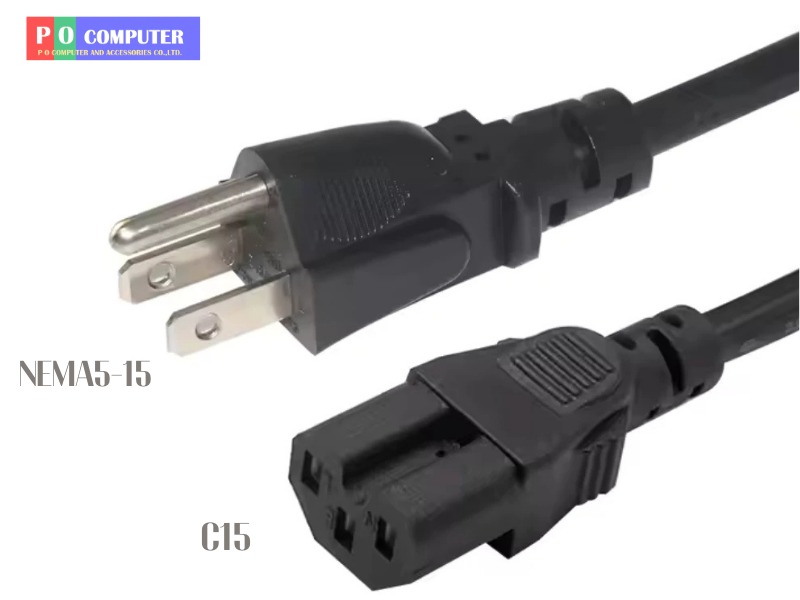 สายไฟ AC POWER NEMA5-15 TO C15 ขนาดสายใน 3x1.5mm สายยาว 1.8เมตร