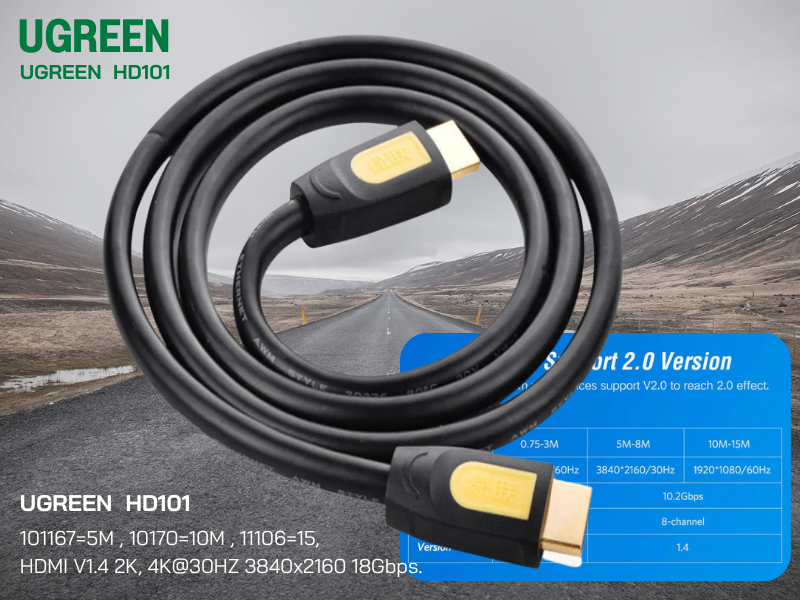 UGREEN CABLE HDMI V1.4 Suppoet 4K@30Hz. สายยาว 10เมตร