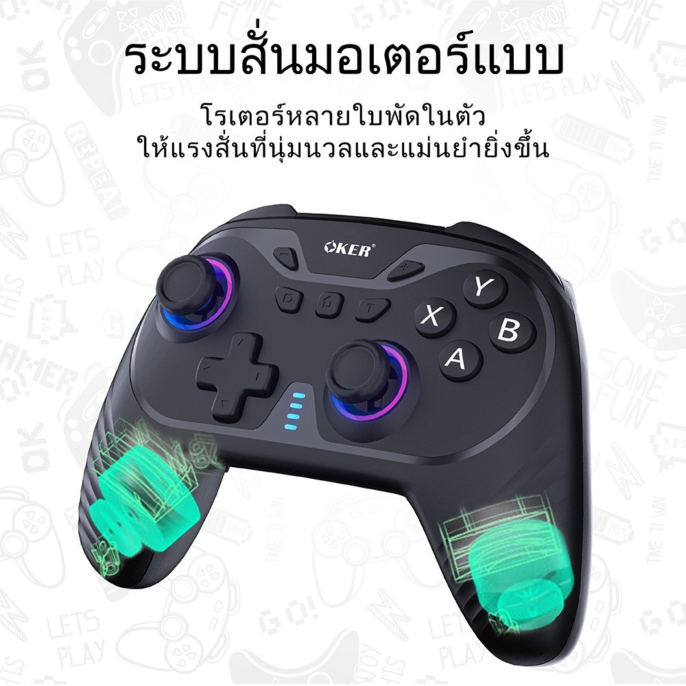 OKER Joystick Dual Mode Bluetooth & Wireless รองรับ PC,TV Box,Android