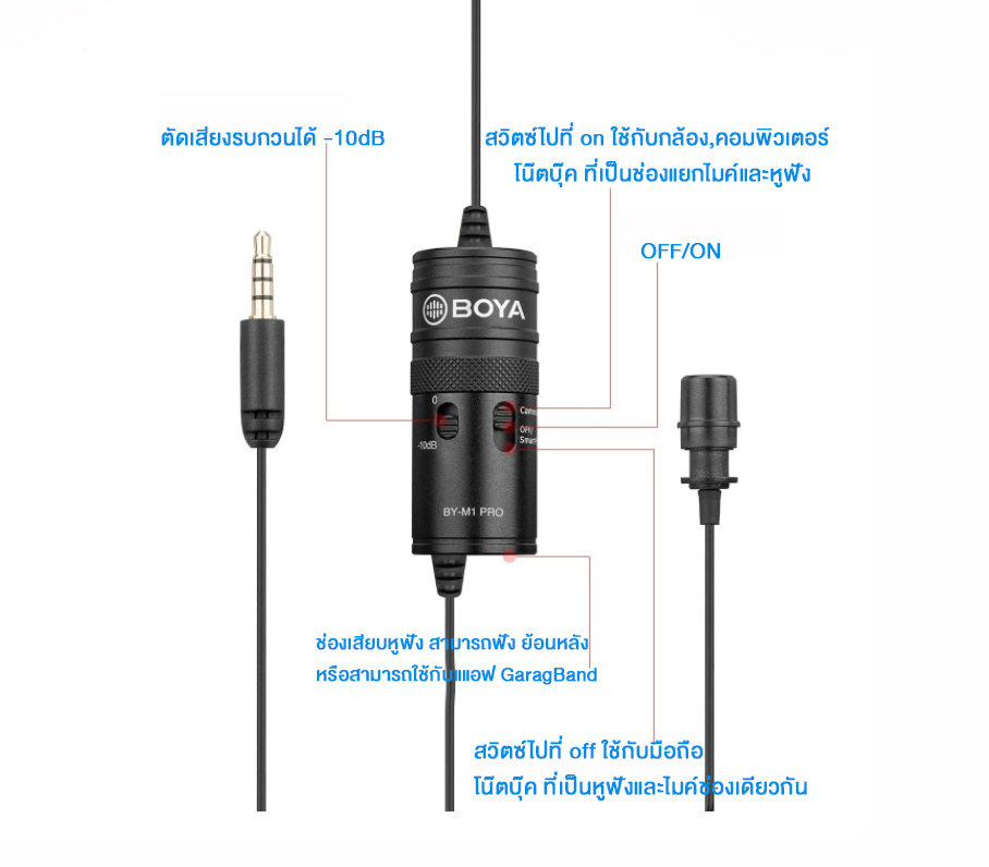 ไมค์คลิป สายยาว 6 เมตร
