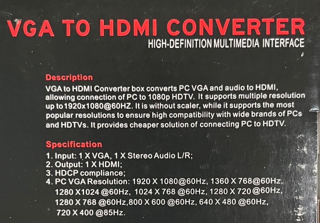 VGA to HDMI Converter