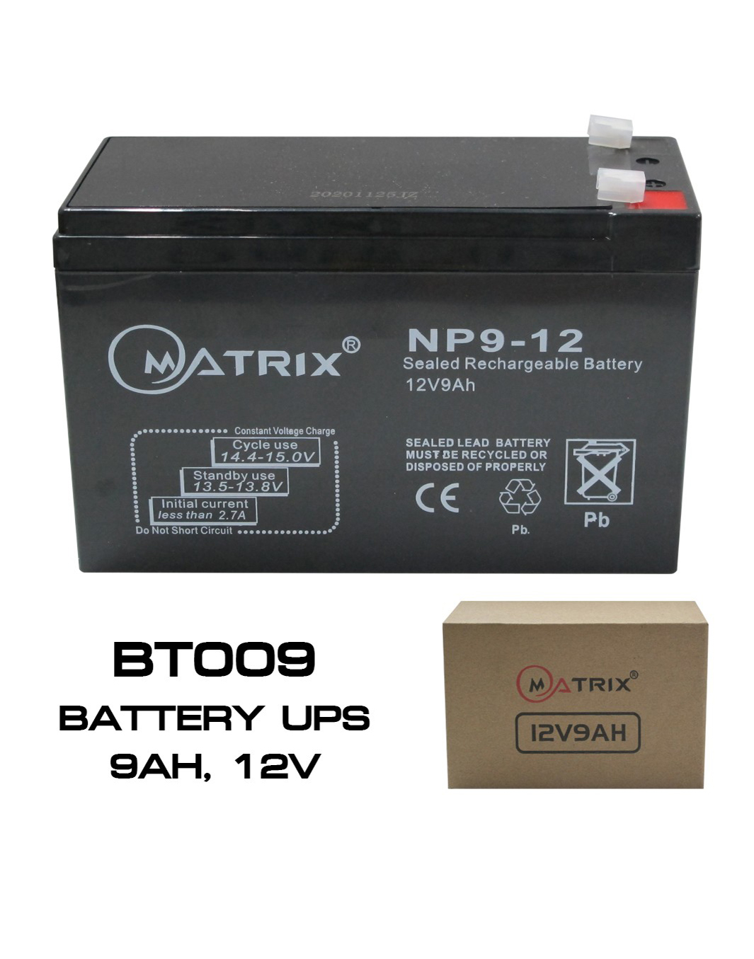 แบตเตอรี่ UPS MATRIX 12V 9AH