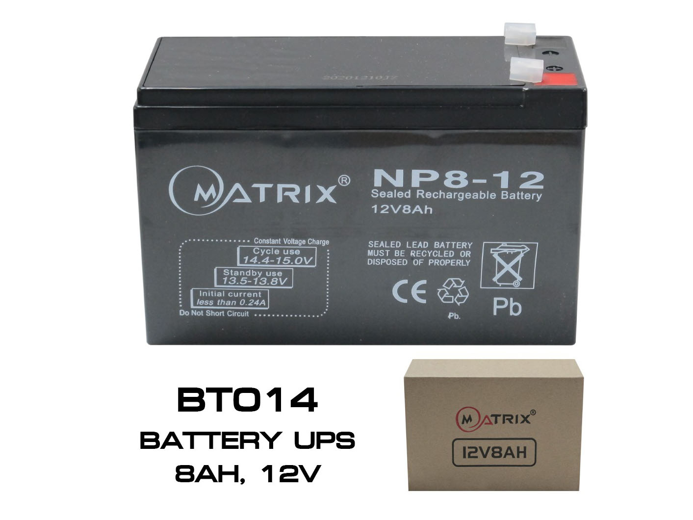 แบตเตอรี่ UPS MATRIX 12V 8AH