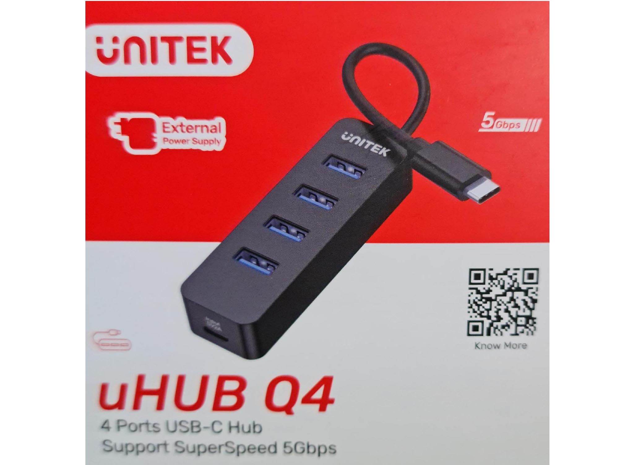 UNITEK USB-C Hub 4port + USB-C Power Charger