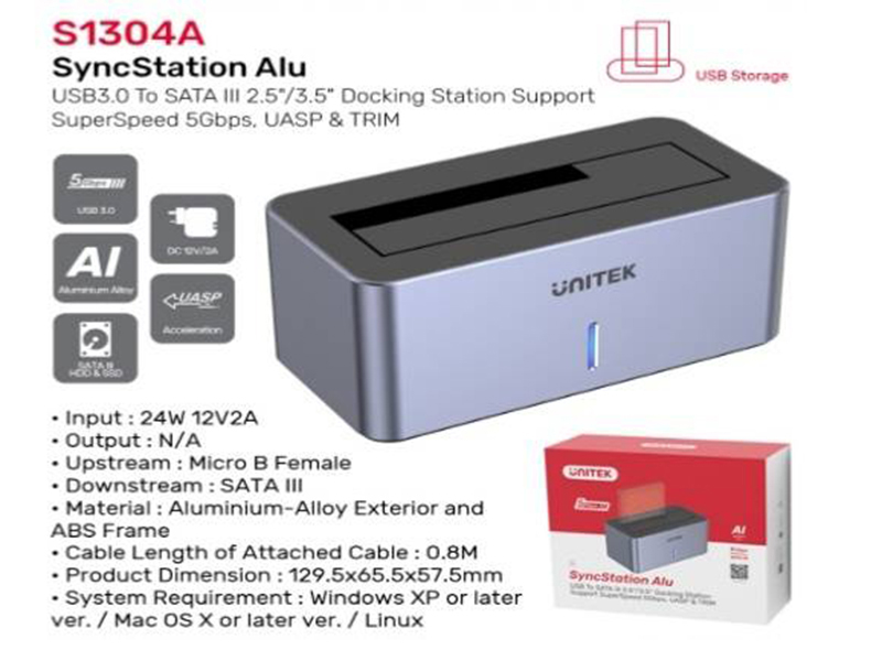 UNITEK DOCKING STATION HDD 2.5