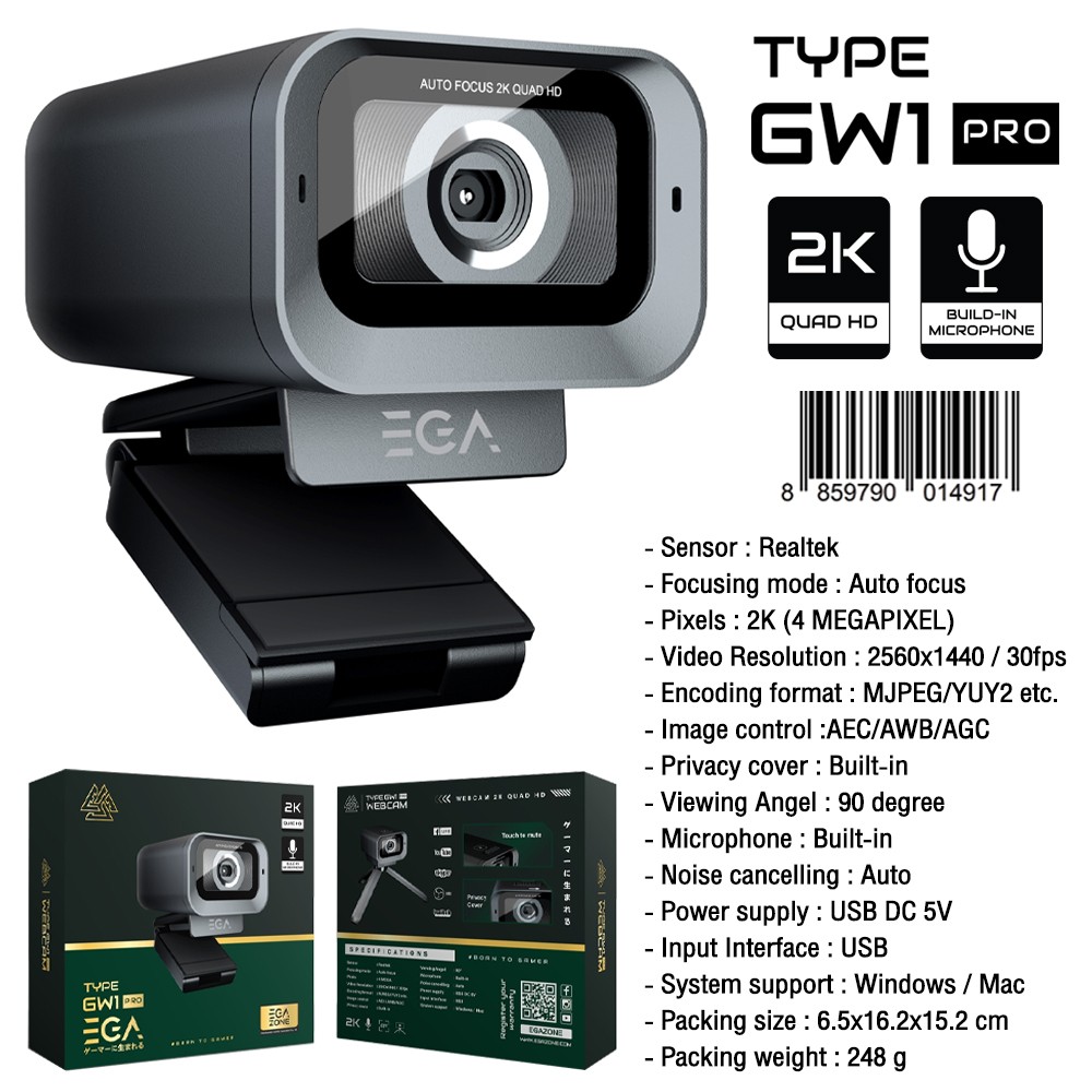 EGA กล้อง WEBCAM รุ่น TYPE GW1 PRO EGA กล้อง WEBCAM รุ่น TYPE GW1 PRO