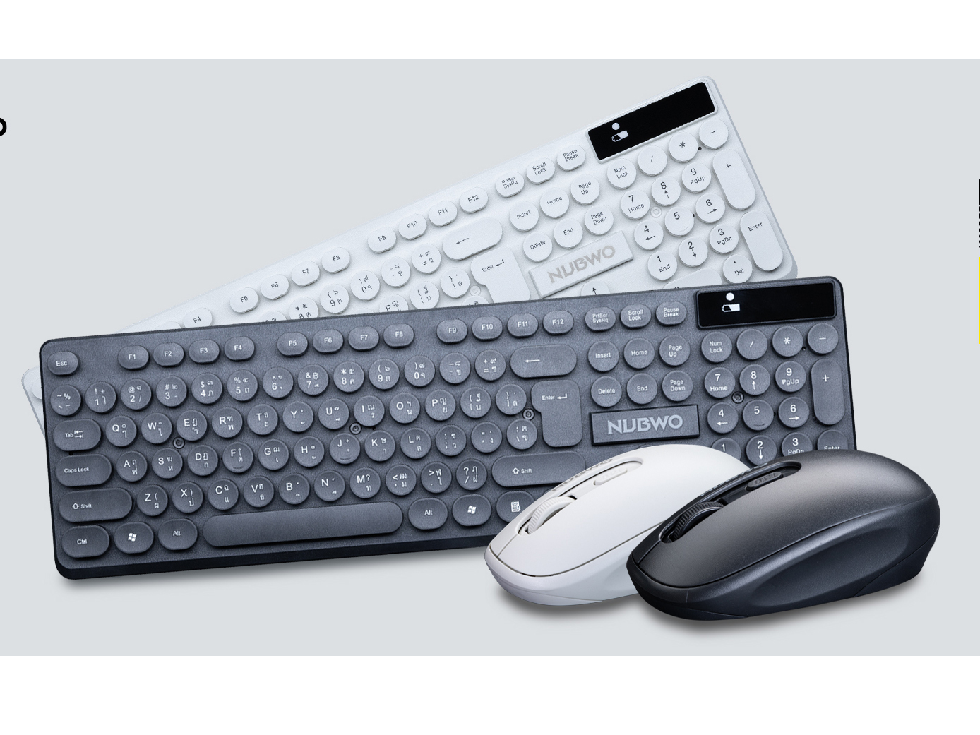 NUBWO NKM636 WIRELESS SET KEYBOARD + MOUSE สีดำ สีขาว NUBWO NKM636 WIRELESS SET KEYBOARD + MOUSE สีดำ สีขาว