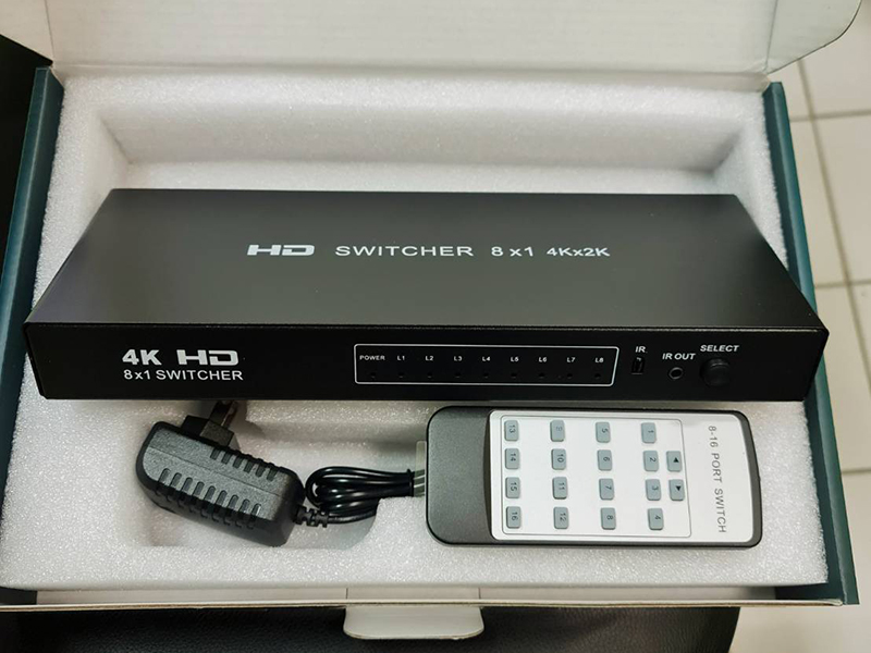 กล่อง HDMI Switch 8 Port Selector 8X1 Full HD กล่องเลือกสัญญาณเข้า 8ออก1จอ