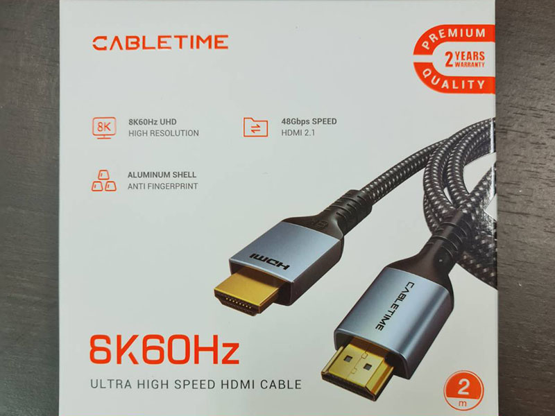 CABLETIME CABLE HDMI V2.1 8K@60Hz. สายยาว 2เมตร CABLETIME CABLE HDMI V2.1 8K@60Hz. สายยาว 2เมตร