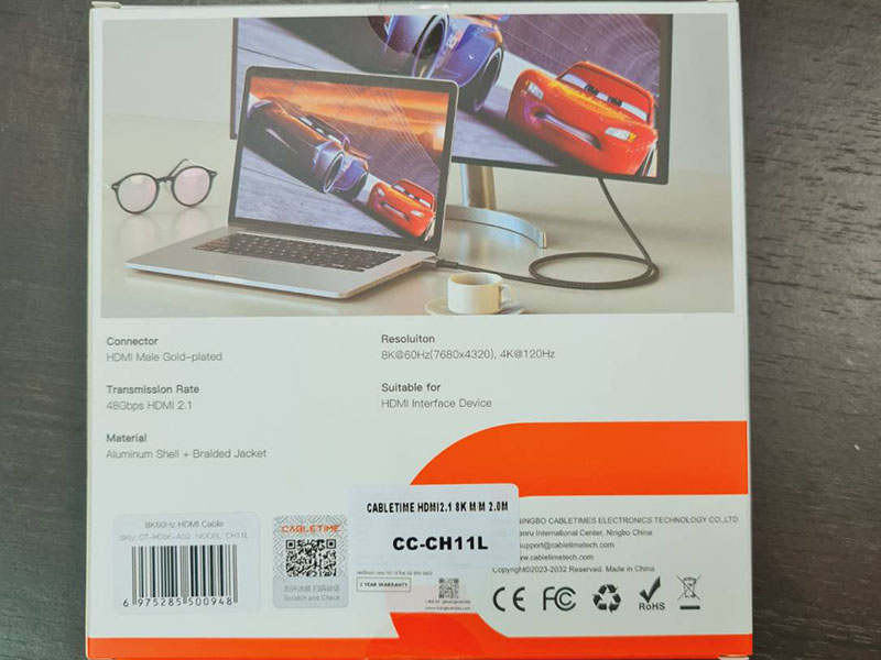 CABLETIME CABLE HDMI V2.1 8K@60Hz. สายยาว 2เมตร CABLETIME CABLE HDMI V2.1 8K@60Hz. สายยาว 2เมตร