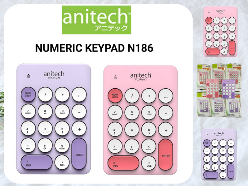 anitech N186 WIRELESS NUMERIC KEYPAD 18key คละสี anitech N186 WIRELESS NUMERIC KEYPAD 18key คละสี