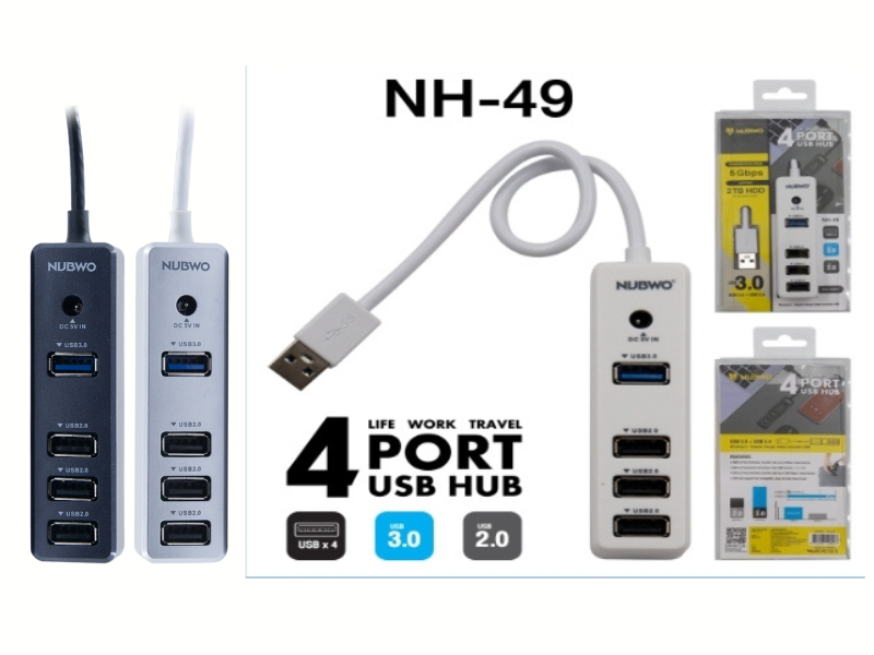 NUBWO NH49 USB2.0/USB3.0 HUB 4port