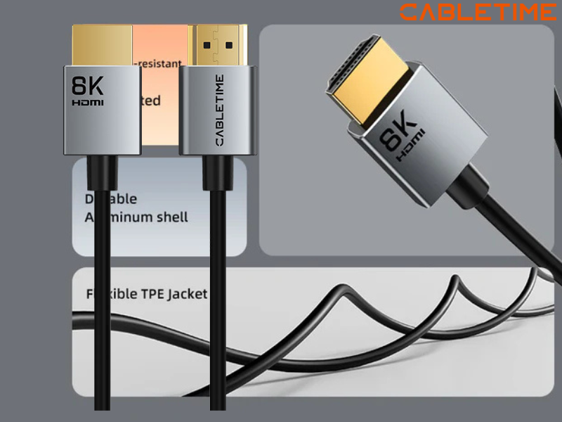 Cabletime HDMI V2.1 Ultra Slim 3.8mm 3.0M Cabletime HDMI V2.1 Ultra Slim 3.8mm 3.0M