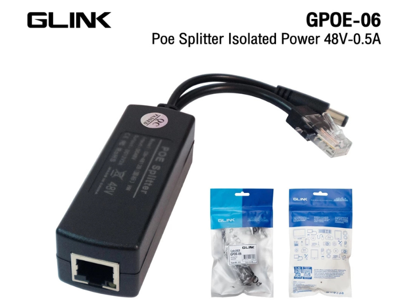 GLINK GPOE-06 POE Splitter Isolated 48V-0.5A