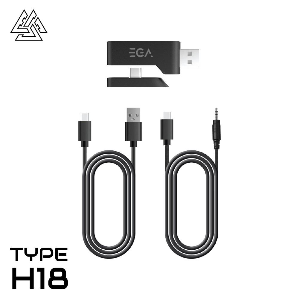 EGA H18 Gaming Headphone 3-IN-1 [USB-C, Wireless, Bluetooth]