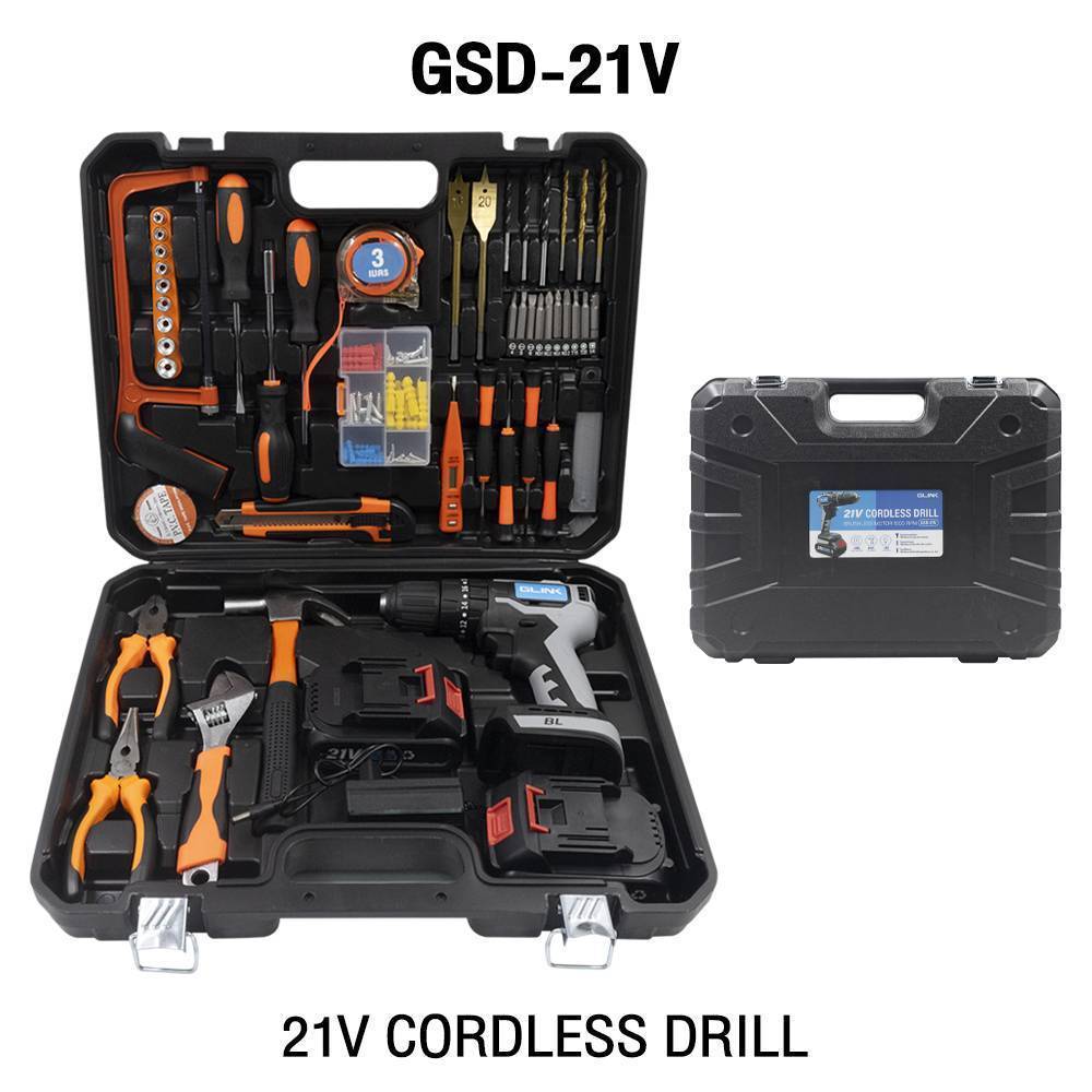 GLINK GSD-21V Cordless Drill GSD-21V สว่านไร้สาย พร้อมอุปกรณ์ครบ