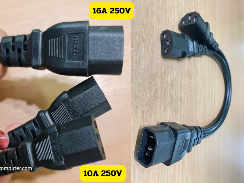 IEC320 C14 TO 2 X c13 Adapter Cable Power Extension Cable