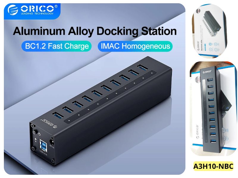 ORICO Aluminum alloy 10 Port USB3.0 HUB Model: A3H10-NBC ORICO Aluminum alloy 10 Port USB3.0 HUB Model: A3H10-NBC