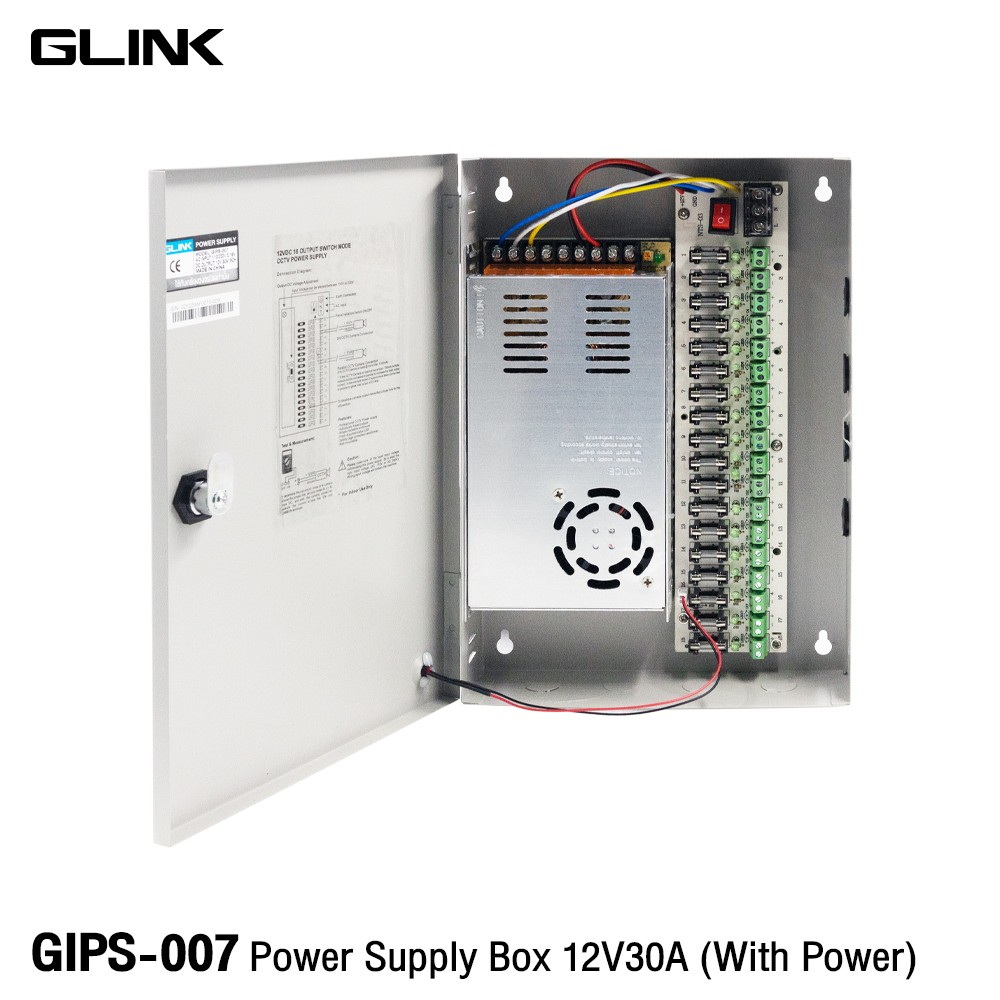 GLINK Power Supply 12V 30A with Box GLINK รุ่น GIPS-007