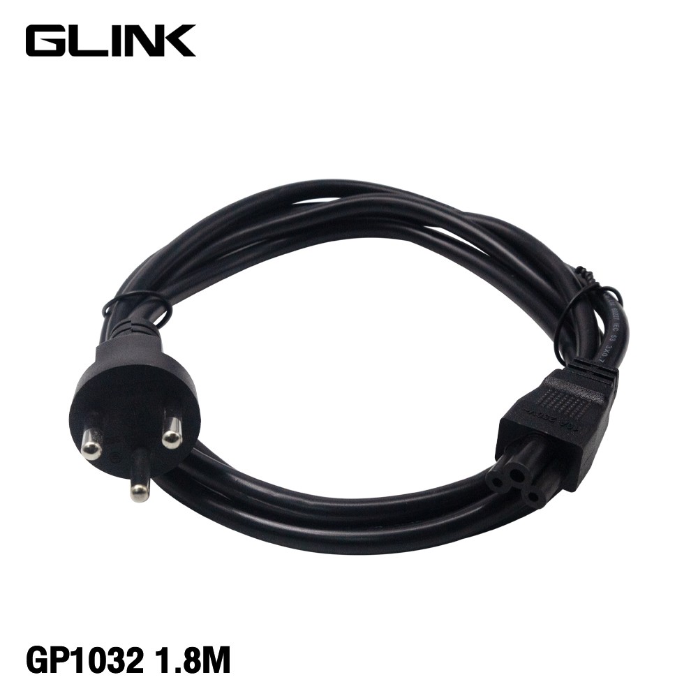 GLINK สายไฟมอก. AC สายปลั๊กเสียบโน๊ตบุ๊ค IEC53 3x0.75sqmm.-C5 สายยาว 1.8เมตร