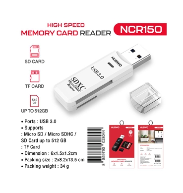 NUBWO USB CARD READER for SD ,CARD TF CATD สีขาว สีดำ