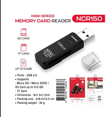 NUBWO USB CARD READER for SD ,CARD TF CATD สีขาว สีดำ