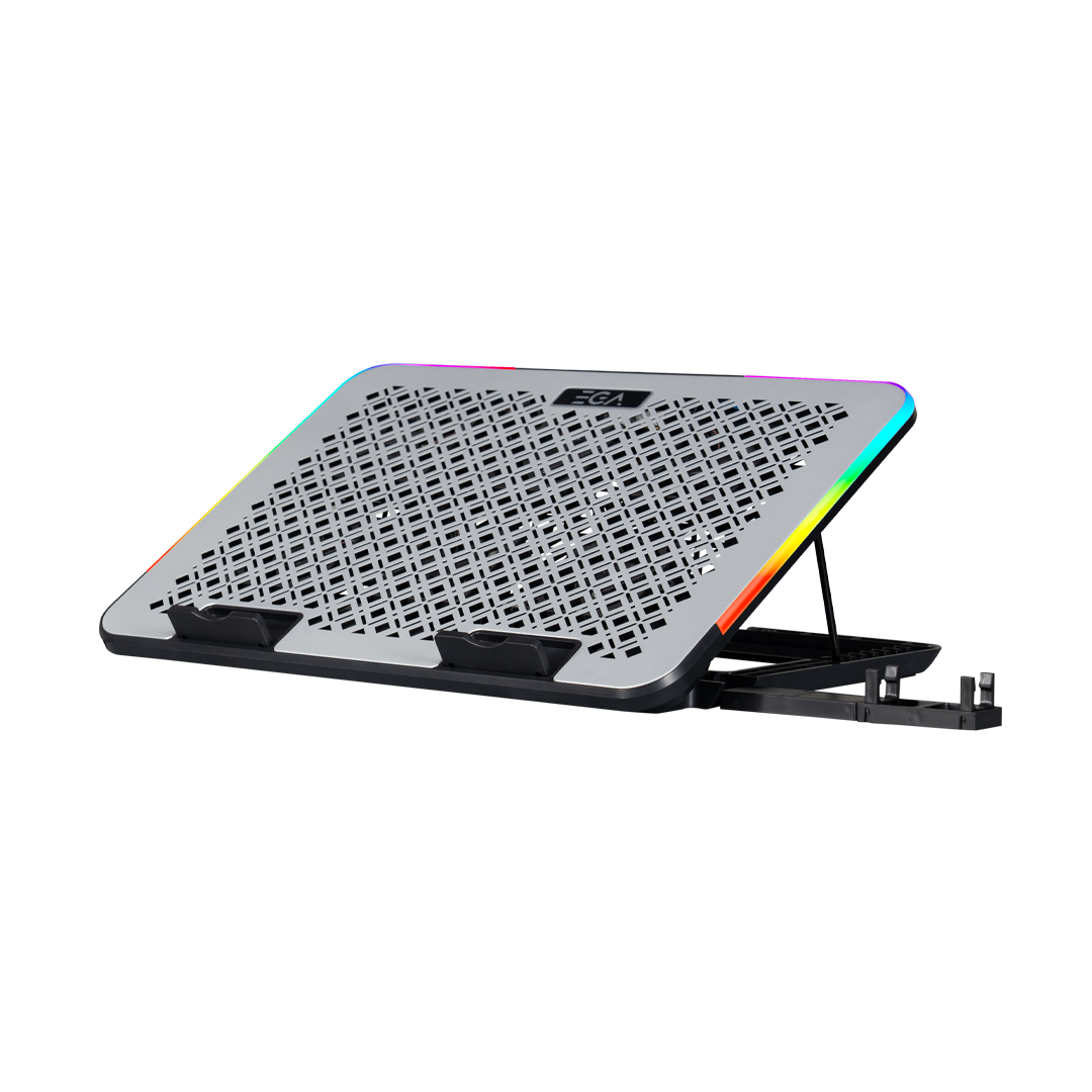 EGA พัดลมระบายอากาศ TYPE CP5 RGB สำหรับ Notebook ขนาด 15.6 นิ้ว พัดลม 6 ตัว พร้อมที่ตั้งมือถือ EGA พัดลมระบายอากาศ TYPE CP5 RGB สำหรับ Notebook ขนาด 15.6 นิ้ว พัดลม 6 ตัว พร้อมที่ตั้งมือถือ