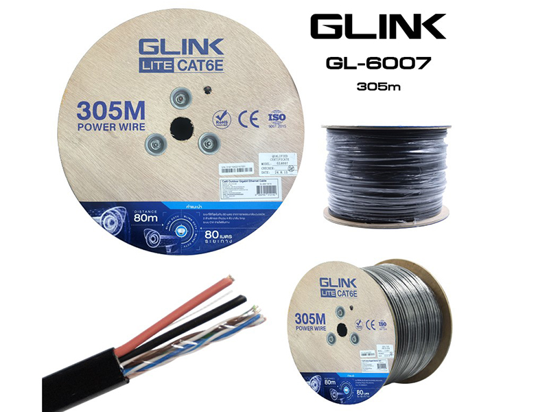 GLINK CAT6 UTP Cable (305m/Box) Outdoor Power Wire รุ่น GL-6007