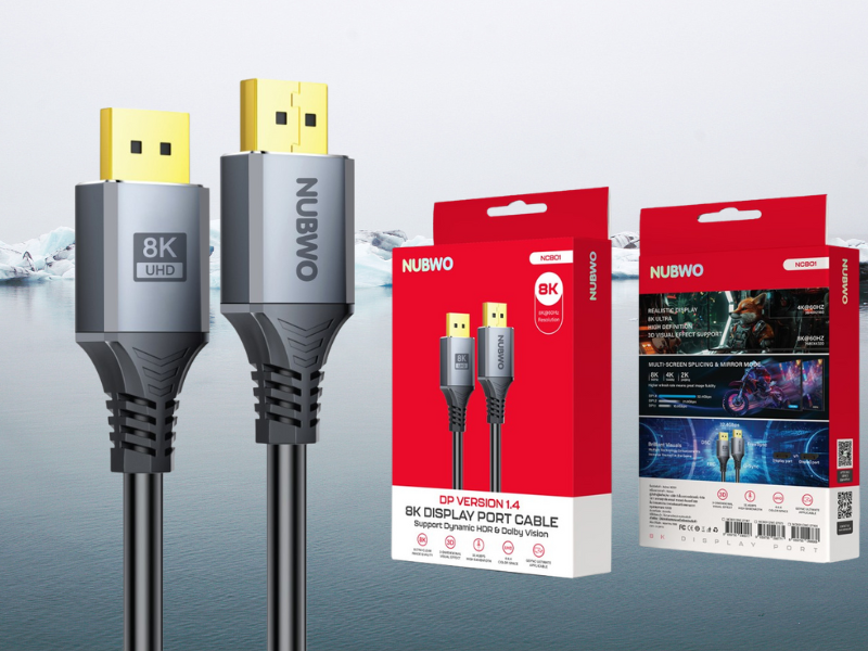 NUBWO Model NCB01 DISPLAY PORT V1.4 CABLE 8K@60Hz. สายยาว 1 เมตร