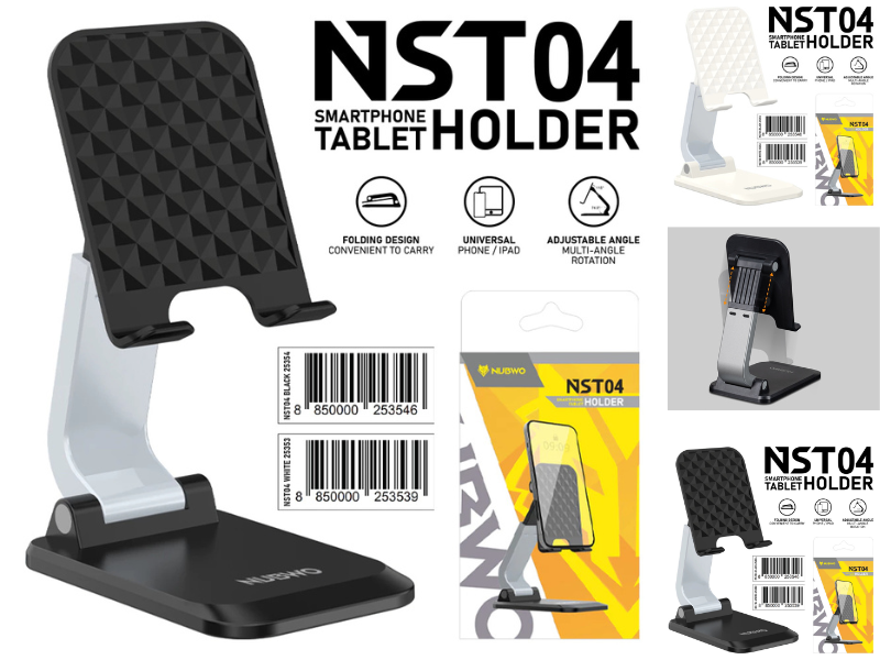 Nubwo NST04 Smartphone Tablet Holder เเท่นวางมือถือสีขาว สีดำ Nubwo NST04 Smartphone Tablet Holder เเท่นวางมือถือสีขาว สีดำ