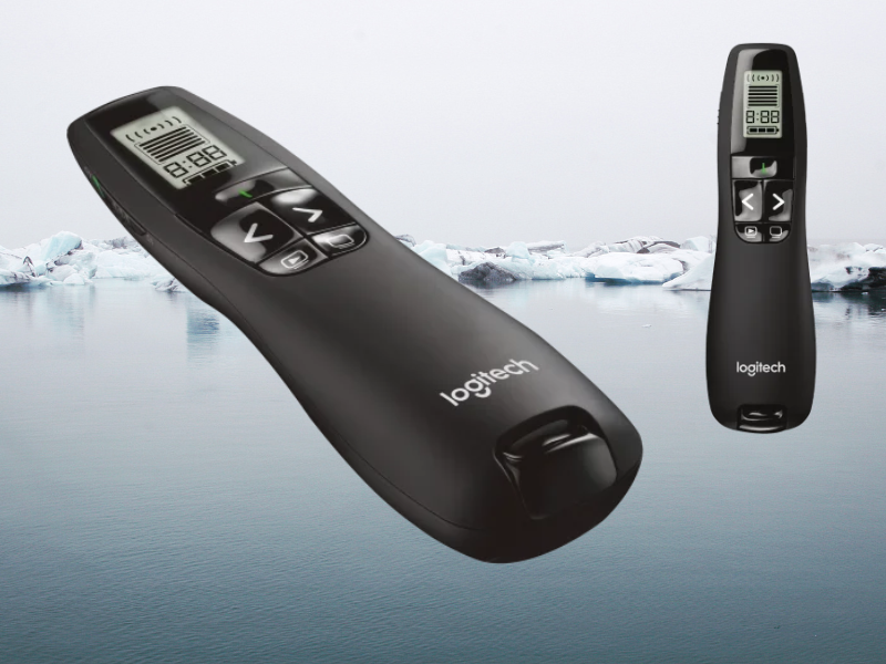 LOGITECH รีโมตนำเสนอแบบไร้สาย Professional แสงสีเขียว รุ่น R800