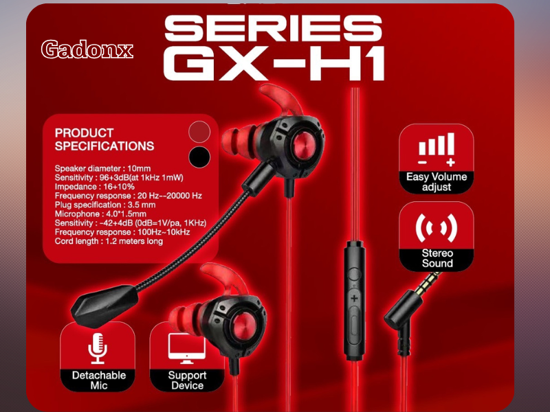 GADONX SERIES GX-H1 หูฟัง Earphone 3.5mm มีไมโครโฟน GADONX SERIES GX-H1 หูฟัง Earphone 3.5mm มีไมโครโฟน
