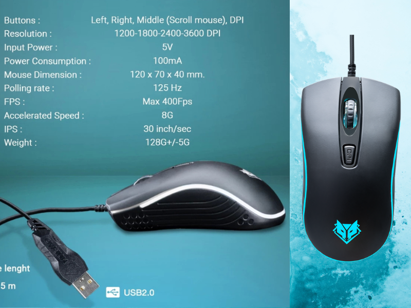 Nubwo NM95 Gaming Mouse ปรับ DPI ได้สูงสุด 3600 เชื่อมต่อUSB Nubwo NM95 Gaming Mouse ปรับ DPI ได้สูงสุด 3600 เชื่อมต่อUSB