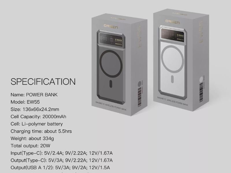 Eloop EW55 MagCharge Magnetic 20000mAh PD 20W Eloop EW55 MagCharge Magnetic 20000mAh PD 20W