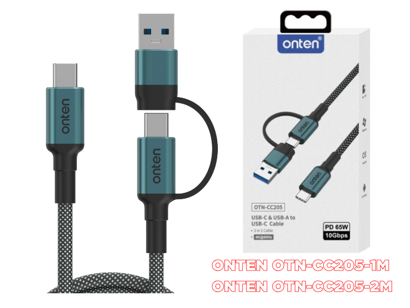 ONTEN CC205 USB3.2 10Gbps Cable Support Video 4K60Hz สาย Type C 2.0M