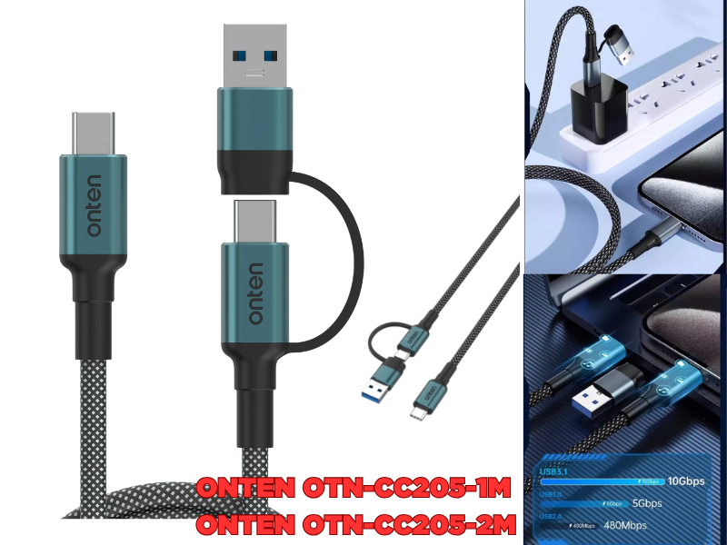 ONTEN CC205 USB3.2 10Gbps Cable Support Video 4K60Hz สาย Type C 2.0M