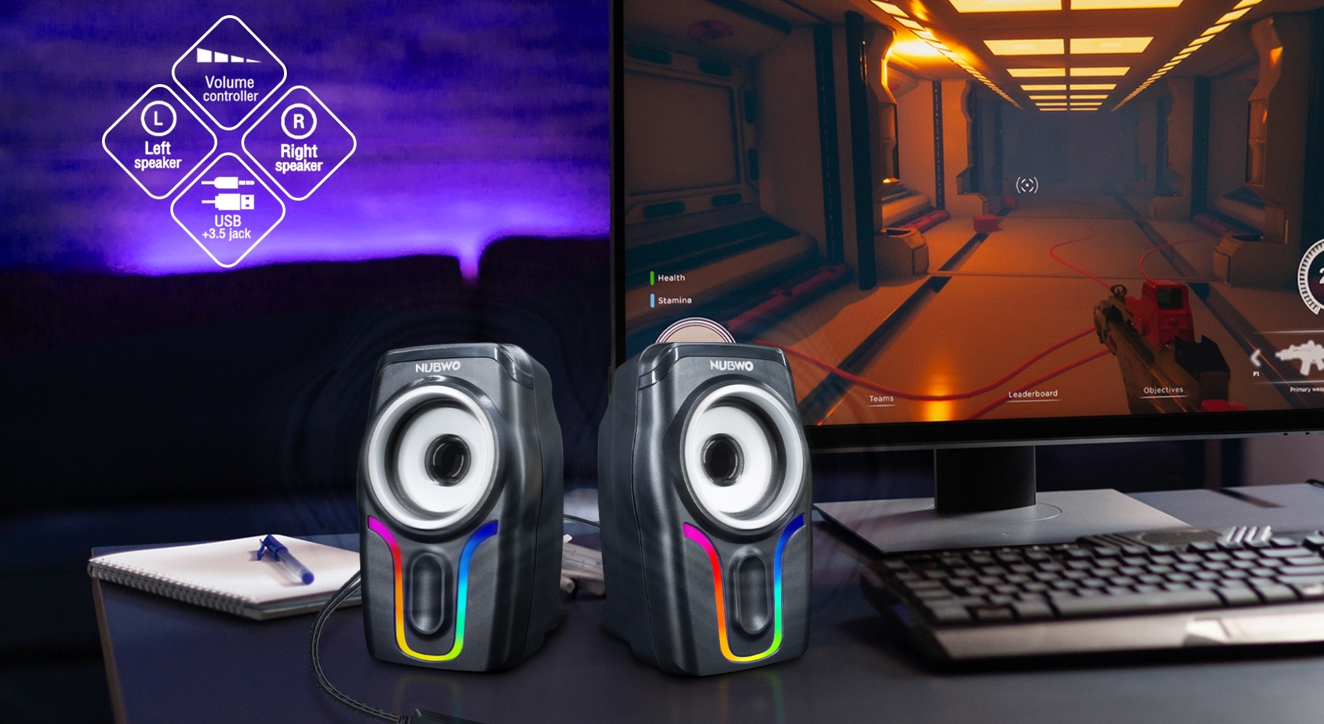 Nubwo NS47 Laurimus ลำโพงเกมมิ่งตั้งโต๊ะ Speaker Gaming Nubwo NS47 Laurimus ลำโพงเกมมิ่งตั้งโต๊ะ Speaker Gaming
