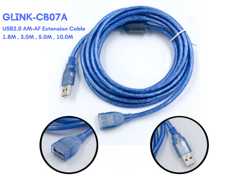 GLINK รุ่น CB075A USB2.0 AM-AF EXTENSION CABLE สายยาว 10.0เมตร GLINK รุ่น CB075A USB2.0 AM-AF EXTENSION CABLE สายยาว 10.0เมตร