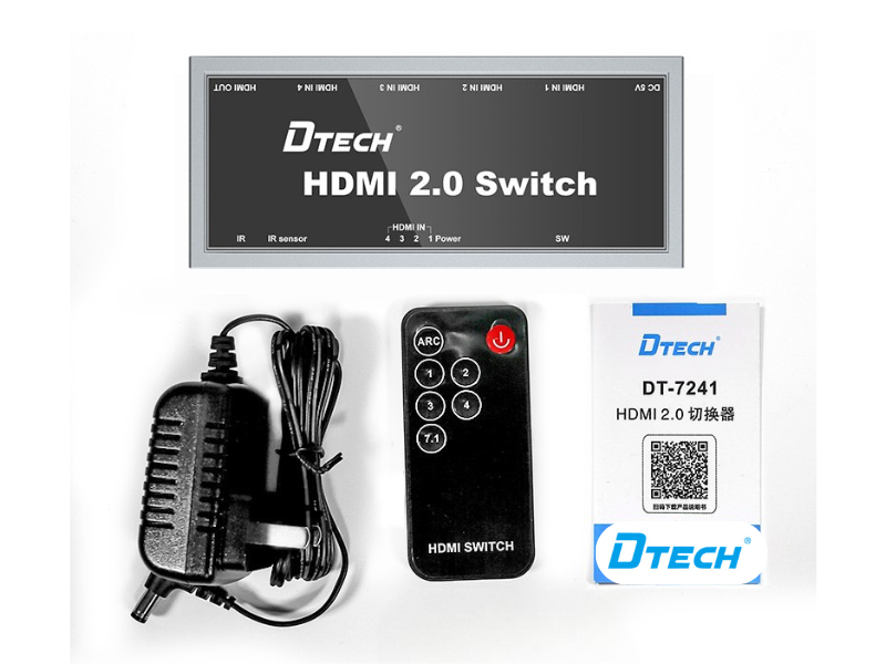 DTECH DT-7241 HDMI SWITCH V2.0 3x1Port 4K@60Hz. DTECH DT-7241 HDMI SWITCH V2.0 3x1Port 4K@60Hz.