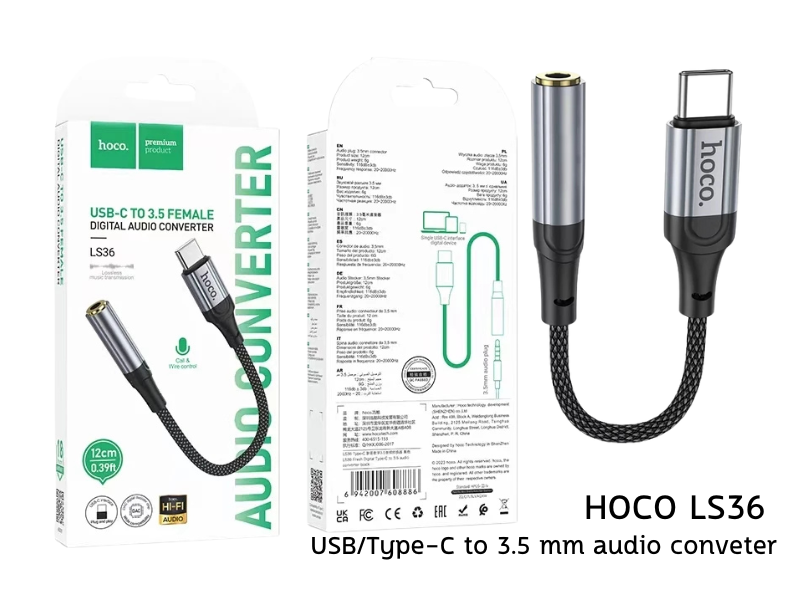 HOCO LS36 USB/Type-C to 3.5 mm audio conveter