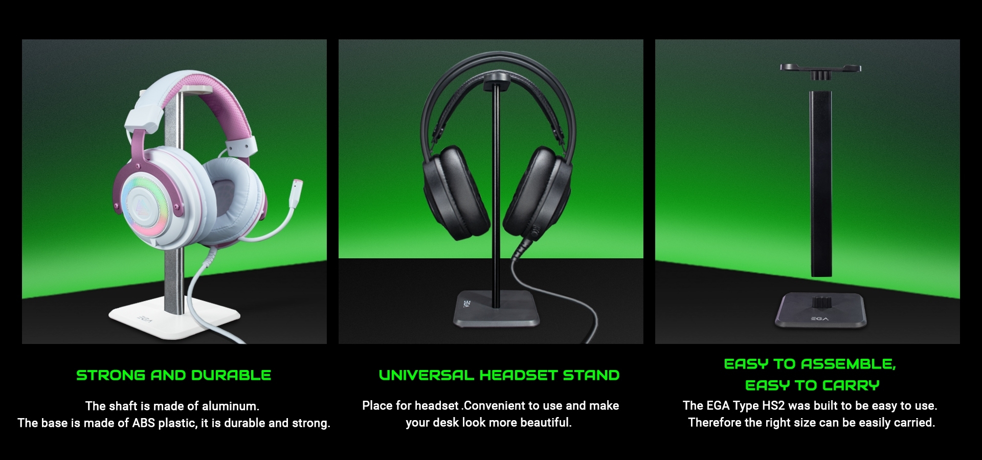 EGA TYPE HS2 Headset Stand ขาตั้งหูฟัง ที่วางหูฟัง สีดำ สีขาว